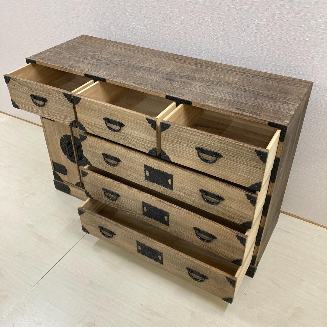 民芸箪笥 工芸タンス 4段 チェスト 古民家 時代