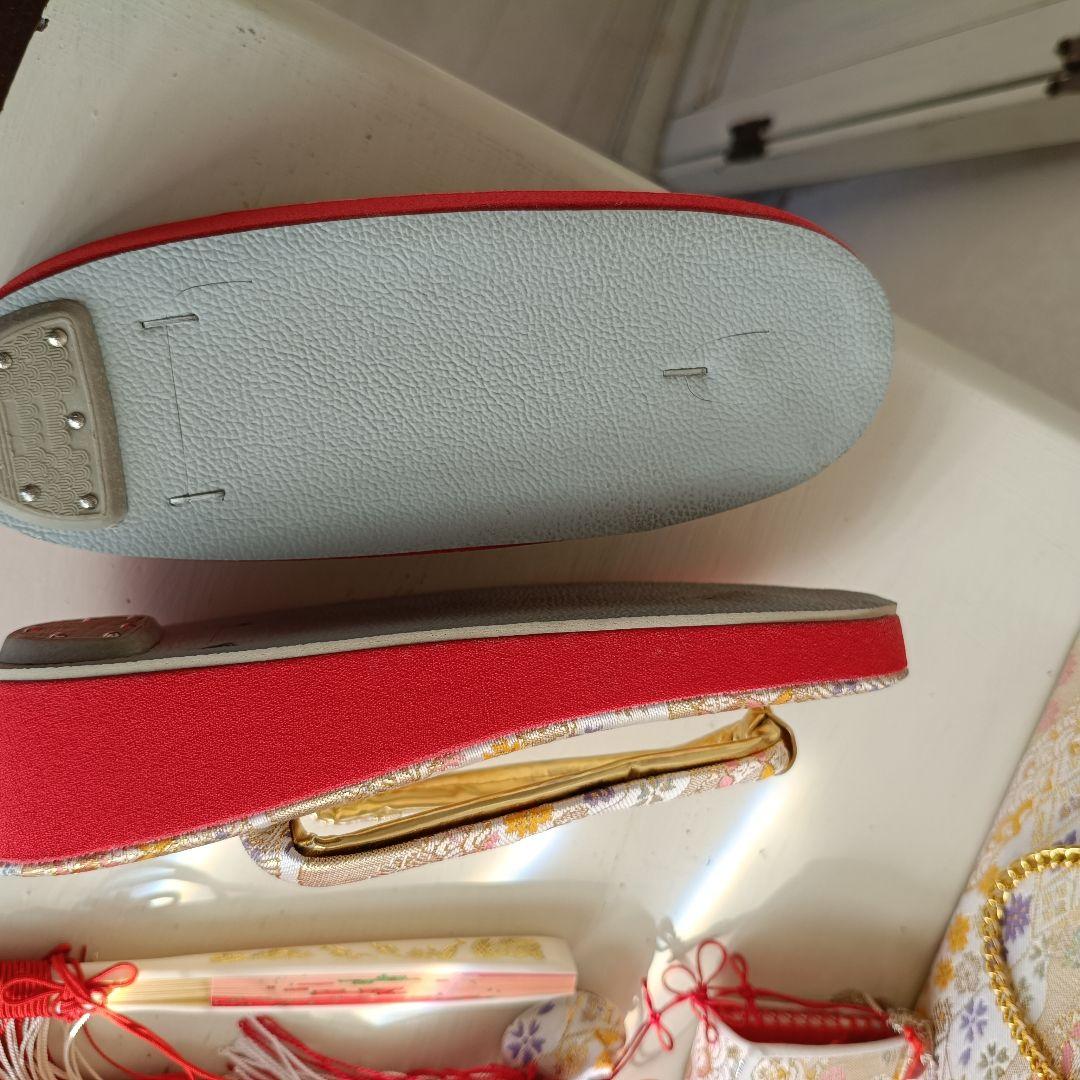 新品クリーム色に大きな花模様の着物と作り帯フルセット☆七五三