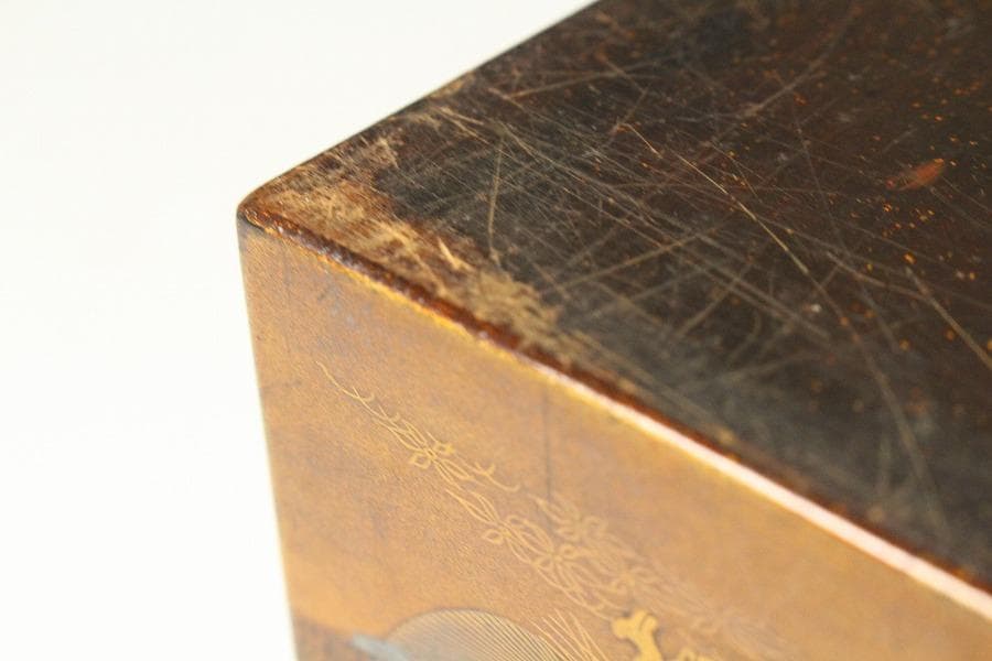 名品 岩庭草花蒔絵 時代 文箱 内 刺繍貼 美品(K-YC576) - メルカリ