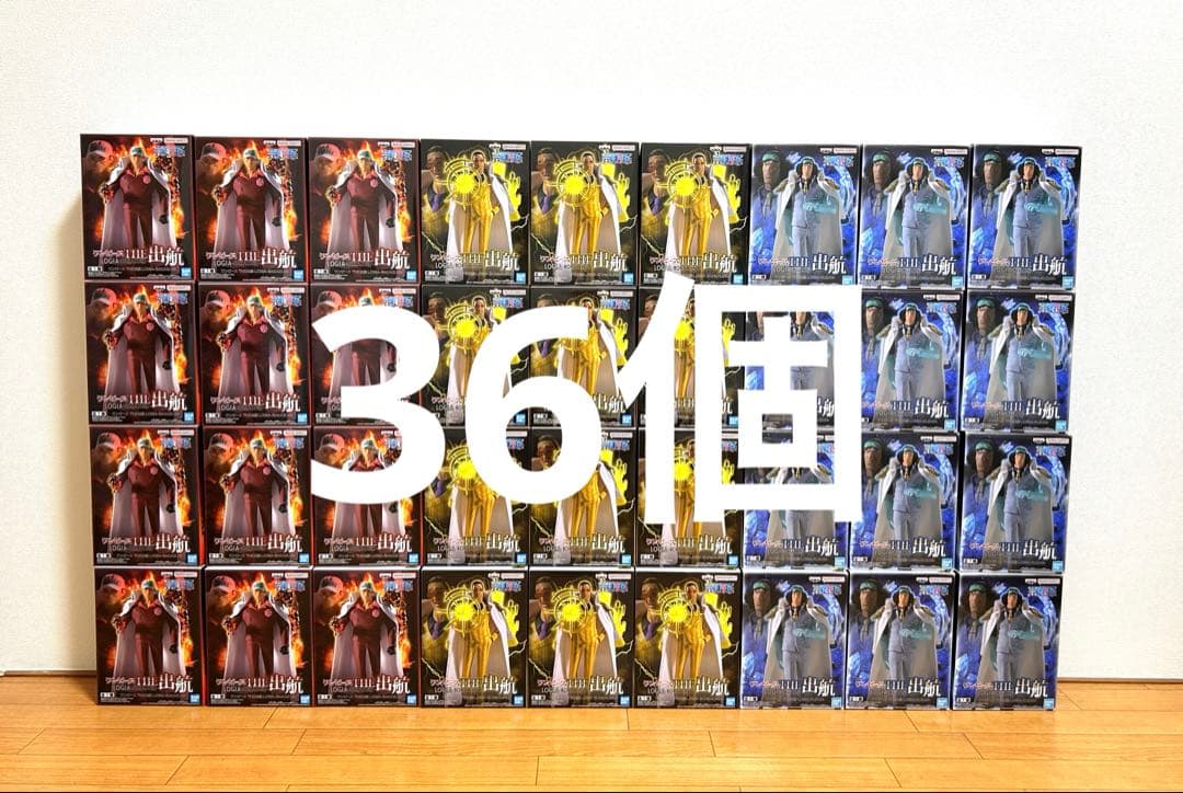 ワンピース THE出航 海軍三大将 フィギュア 赤犬 青キジ 黄猿 計36個