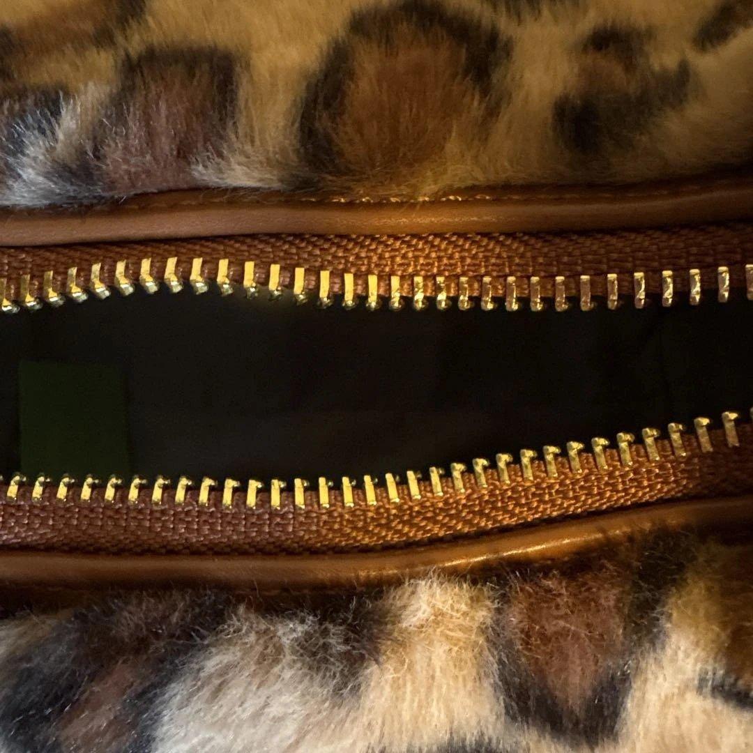 SINBONOヒョウ柄ファー ハンドバッグ