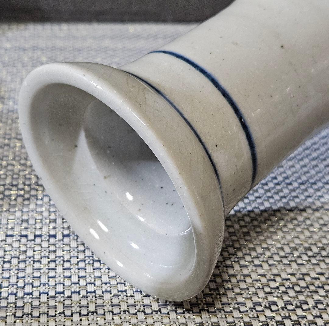 李朝 青華 染付 楼閣山水人物図 大瓶 大壺 高 約37.2