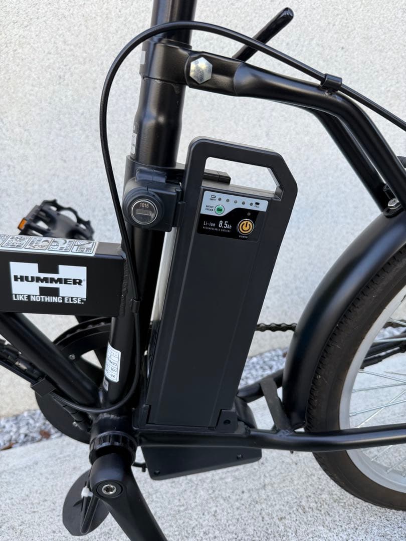 【美品】HUMMER プレミアム版20インチ折り畳み電動アシスト自転車 6段変速