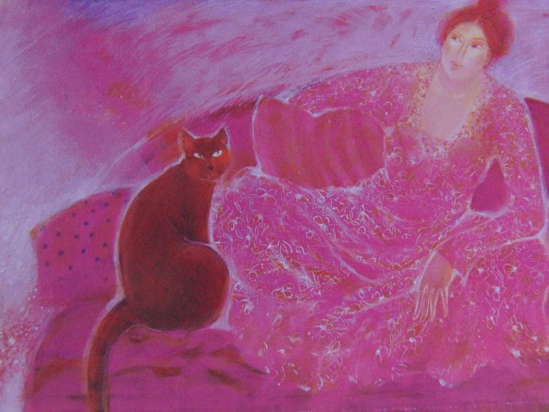 木村節子、【風のポエム】、希少な額装用画集より、新品額装付