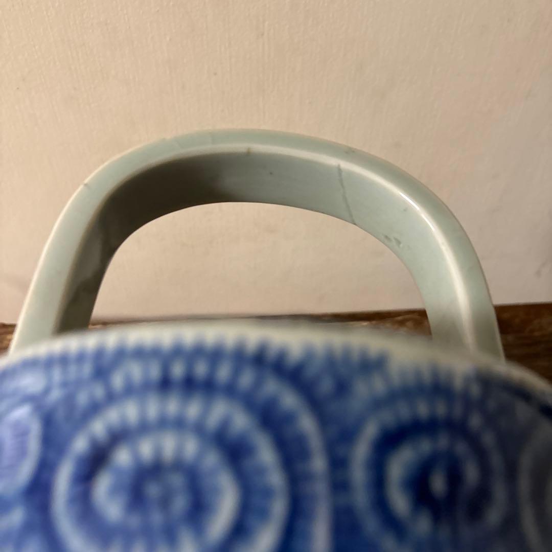 古伊万里タコ唐草染付銚子　酒器　伊万里　波佐見　砥部焼　瀬戸　古民芸　白磁　李朝