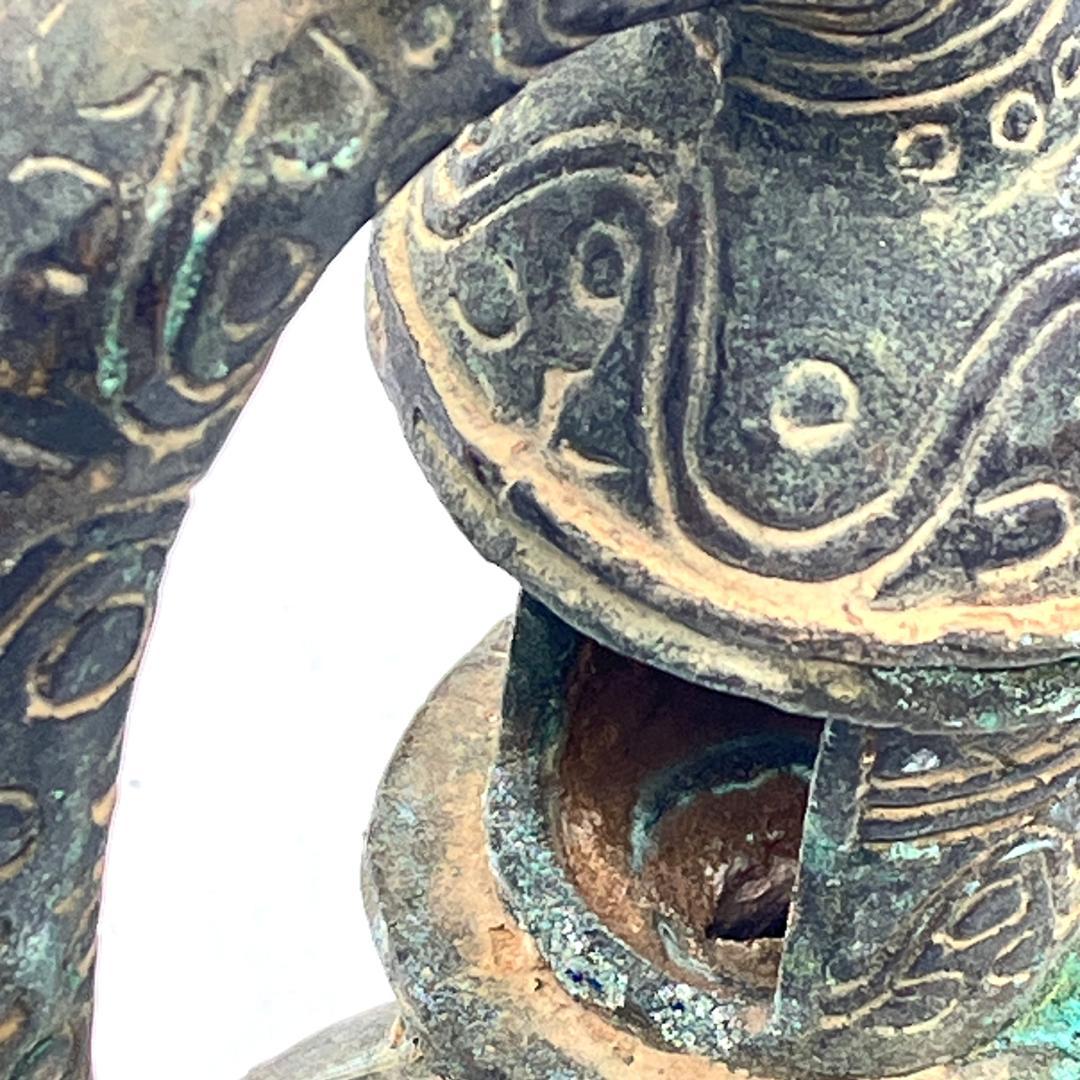 銅器牛宮灯　ヴィンテージ　ウシ　オブジェ　置物　真鍮　インテリア　アンティーク