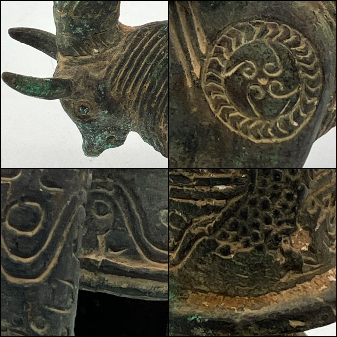 銅器牛宮灯 ヴィンテージ ウシ オブジェ 置物 真鍮 インテリア