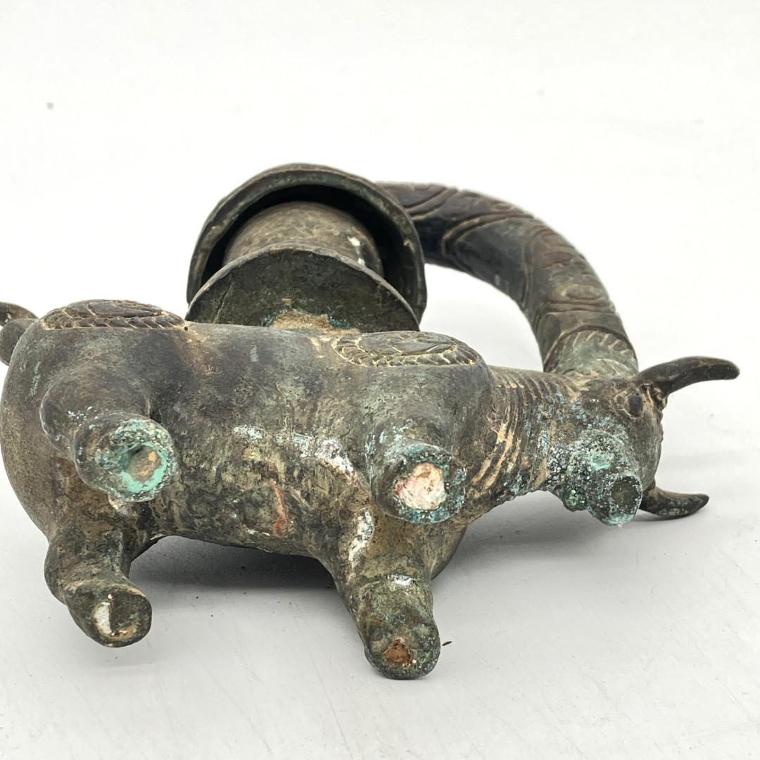 銅器牛宮灯 ヴィンテージ ウシ オブジェ 置物 真鍮 インテリア