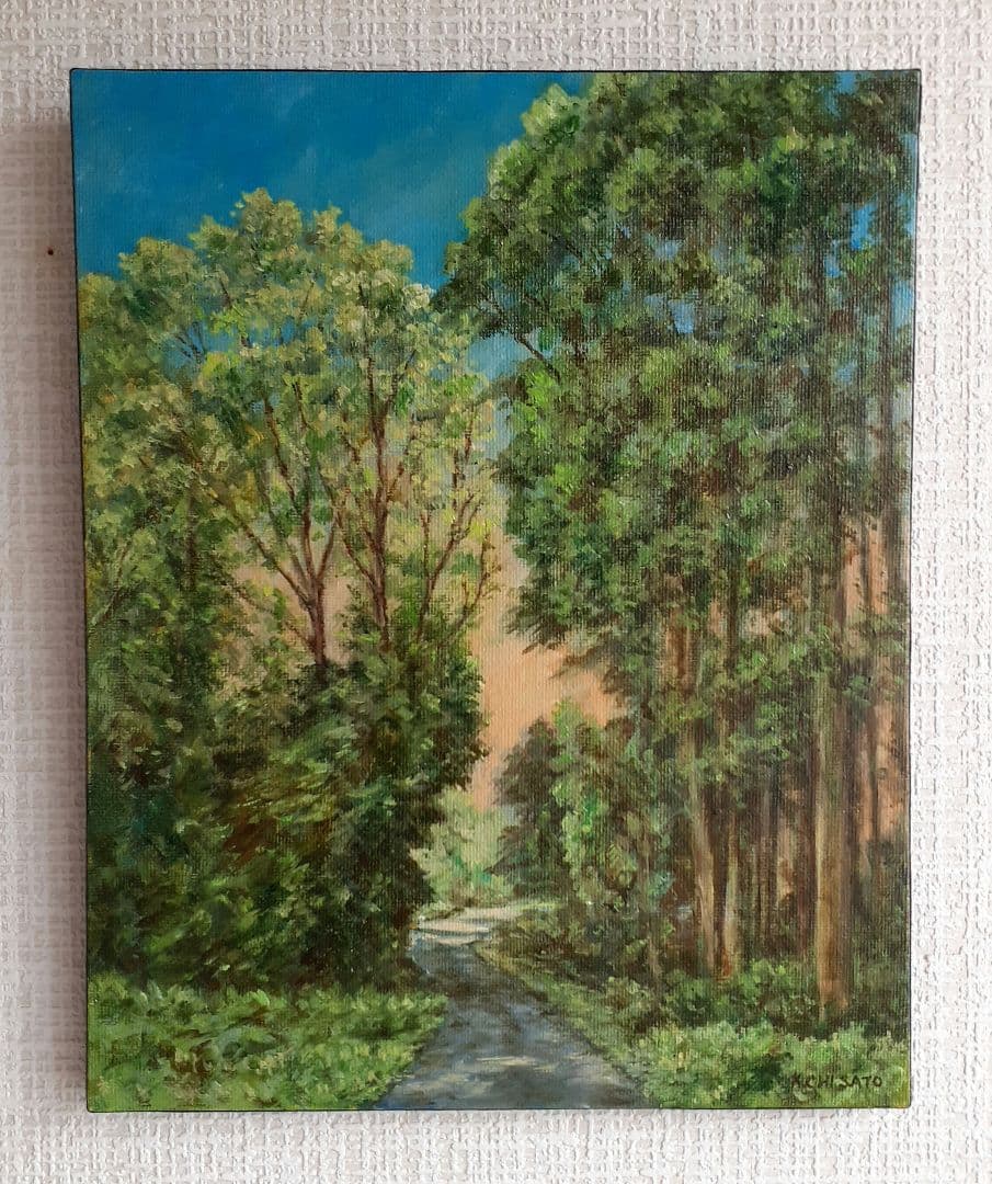 風景画【農道】 津久井の風景画（晩秋 農道）