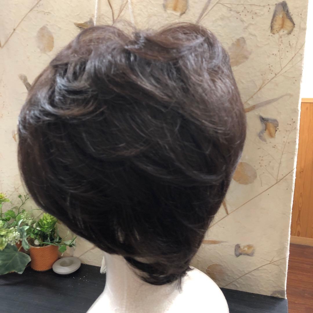 新品 医療用ウィッグ 総手植えショートカット 長め カール柔らか ブラウン