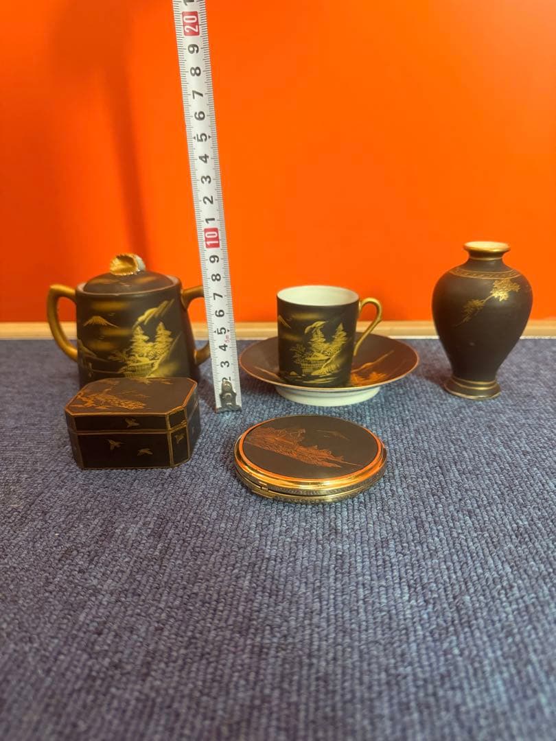 1821 まとめ売り 合計5客 薩摩焼 湊光 金塗