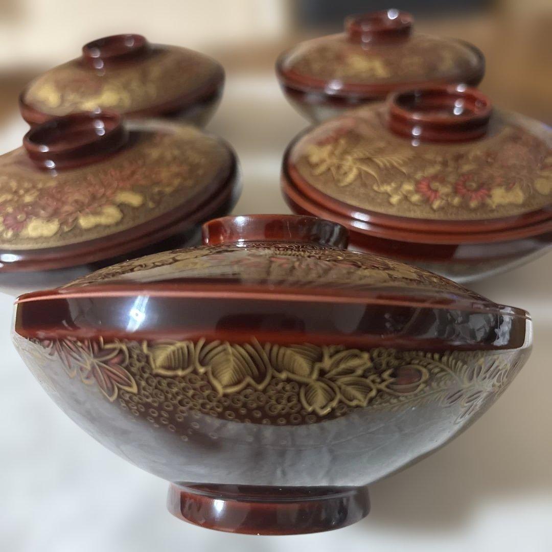 輪島塗　塩安作　吸物椀　5客