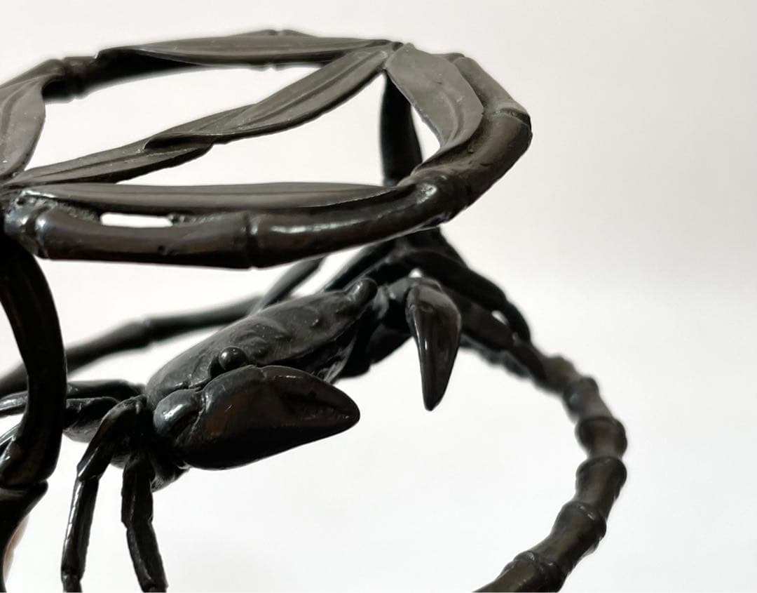 茶道具 蓋置 一ノ瀬宗辰 砂張 笹蟹蓋置 蟹 カニ 蓋置