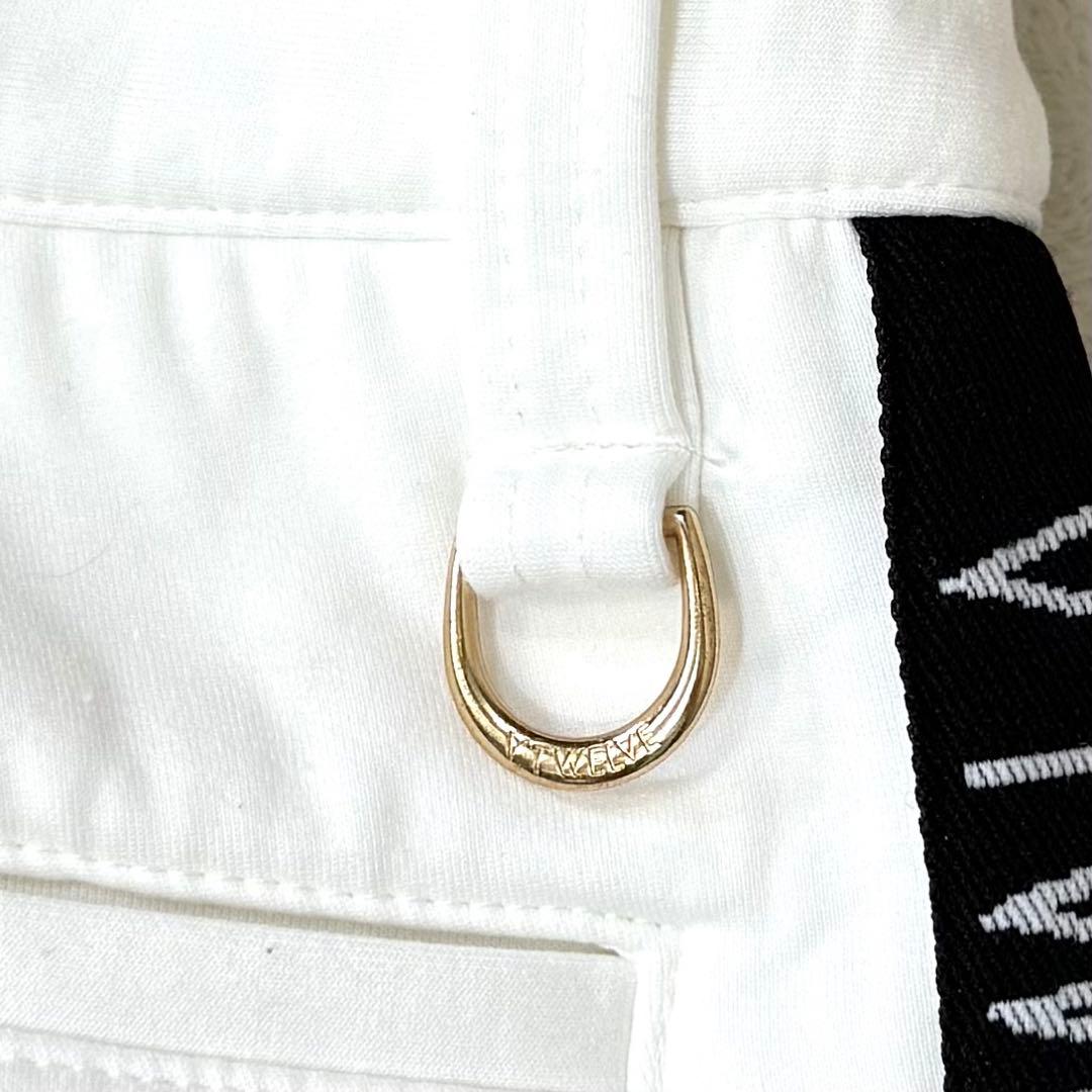 V12 ダンボールニット ストレッチ サイドロゴ スウェットリブ ゴルフパンツM