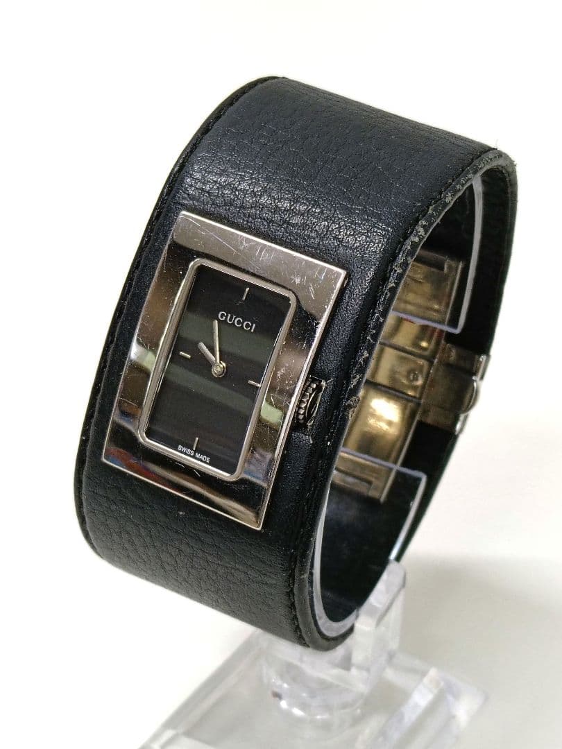 未稼働品】GUCCI グッチ レザー バングルウォッチ 7800L 腕時計