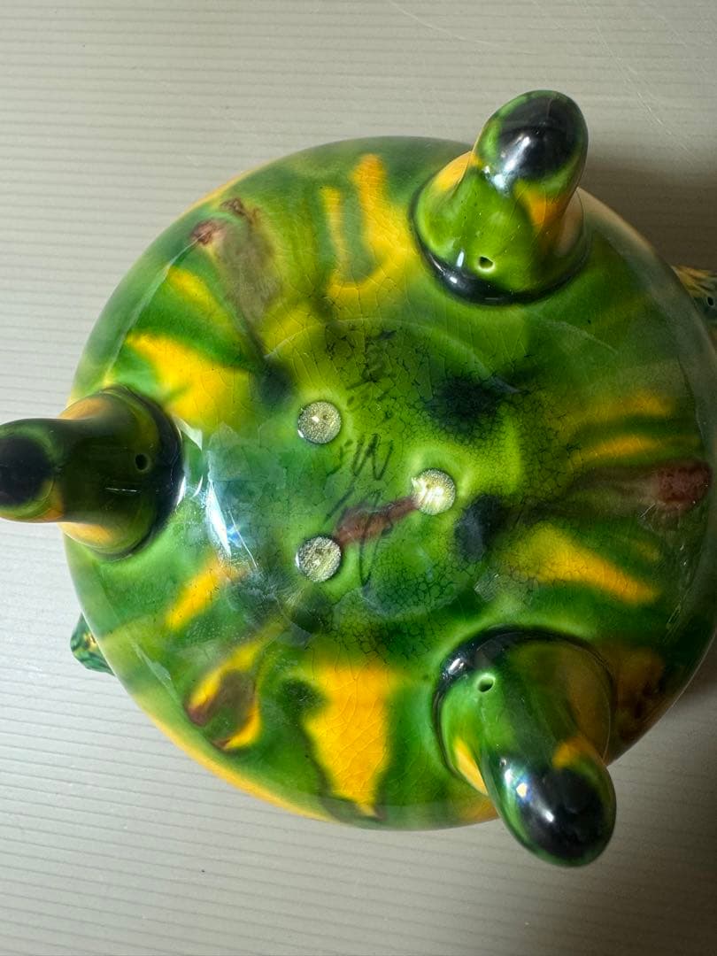 2346 平戸焼 横石嘉助 三彩 獅子 香炉 - メルカリ