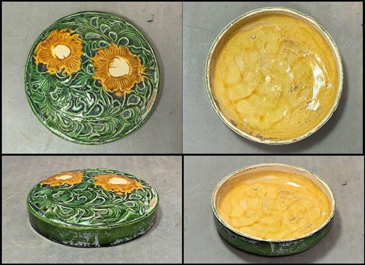 中国 三彩平丸花図香合（印合 合子） f2220725の通販はau PAY