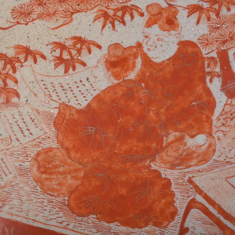 masa様専用 古九谷赤絵銀彩 人物文皿 二種 十客 時代箱付 F R9004B