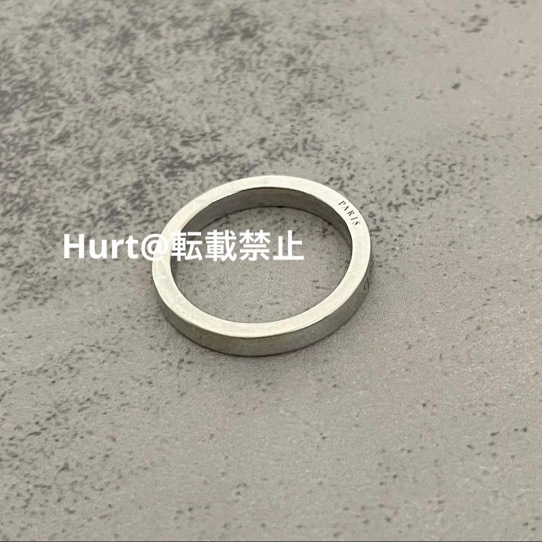 【新品外箱あり】メゾンマルジェラ スリム ロゴ リング シルバー 13号相当