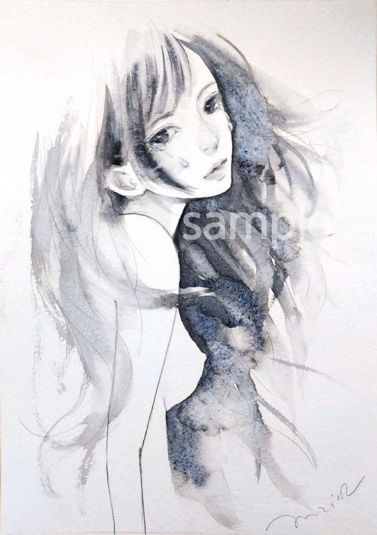 肉筆原画 水彩画 絵画 ドローイング オリジナル