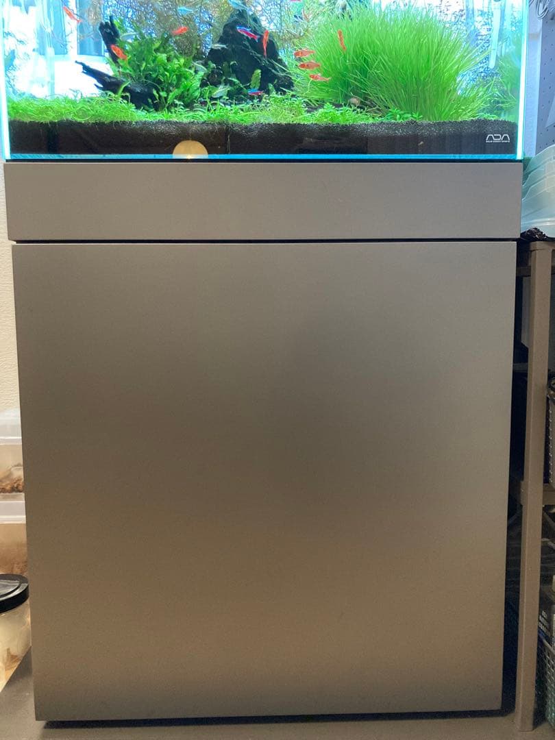 ADAウッドキャビネット水槽台 ガンメタシルバー(W60×D45×H70cm)