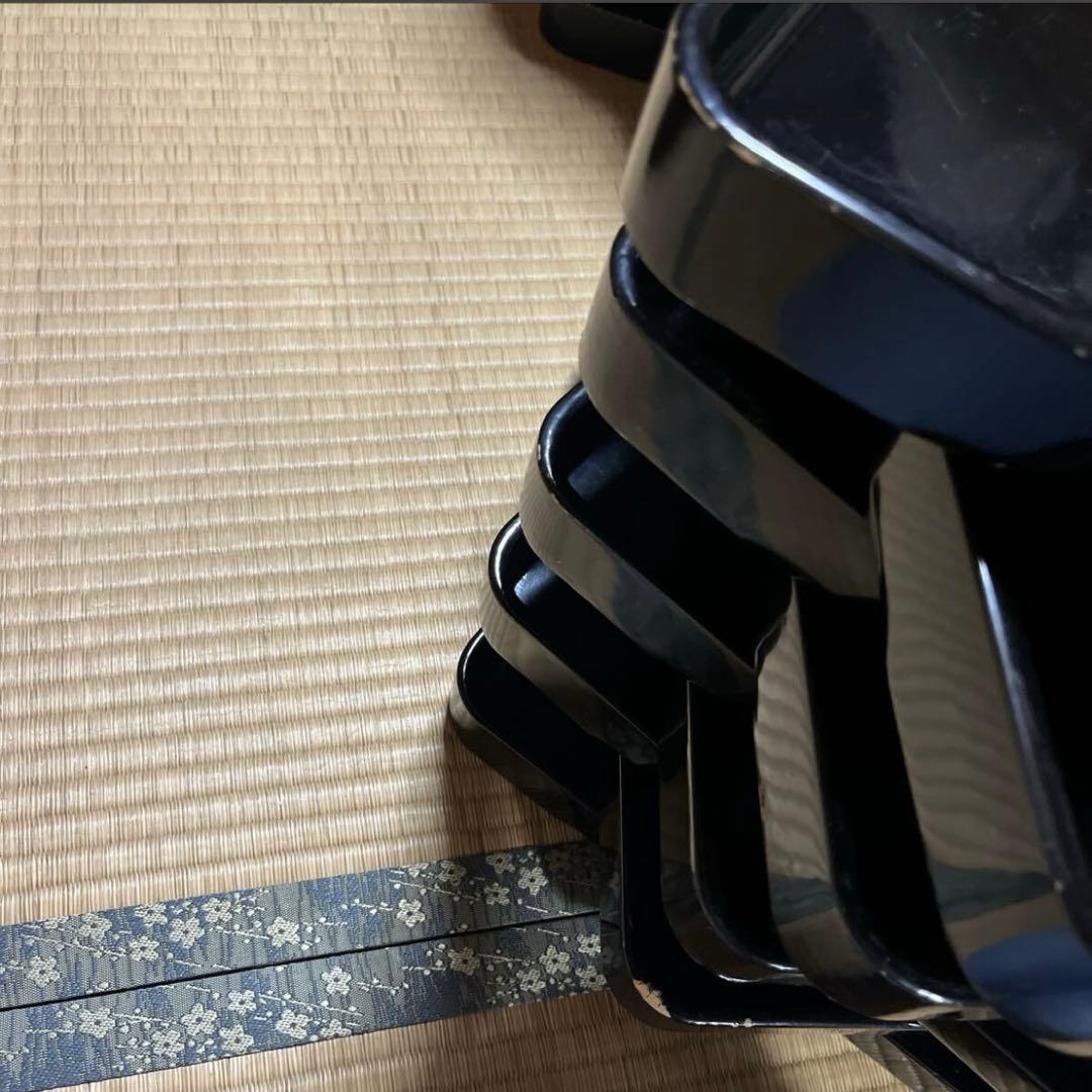 蔵出し品　松竹梅　懐石　漆器盆　会席　沈金？　２０枚　 黒塗 会席膳　奥有馬