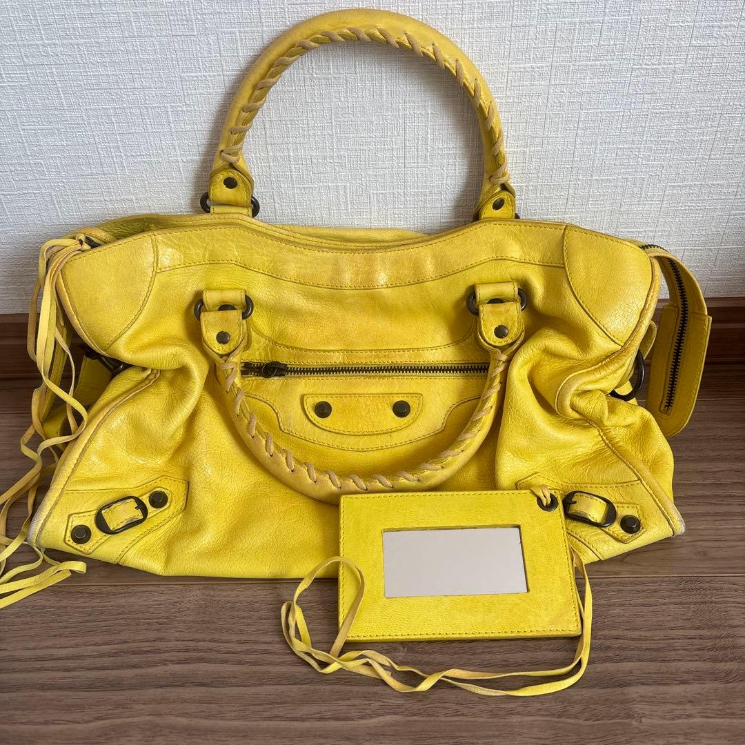 【汚れあり】　BALENCIAGAシティ　イエロー