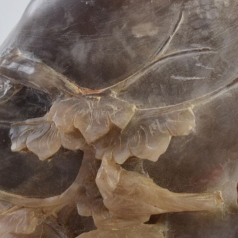 中国 玉石鶏血石彫刻 楼閣山水雕 置物 唐木台付 V R9267 - メルカリ