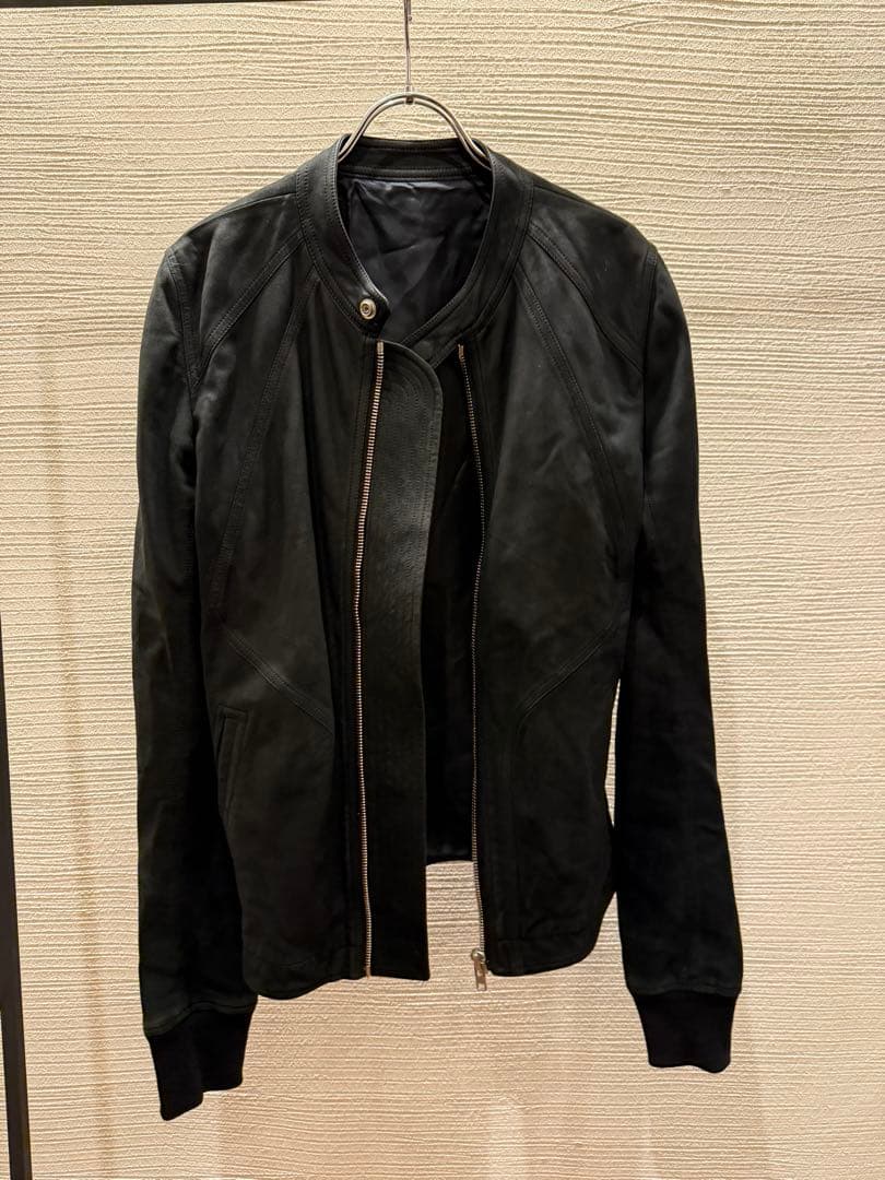 16ss rick owens インターシャ レザージャケット ライダース