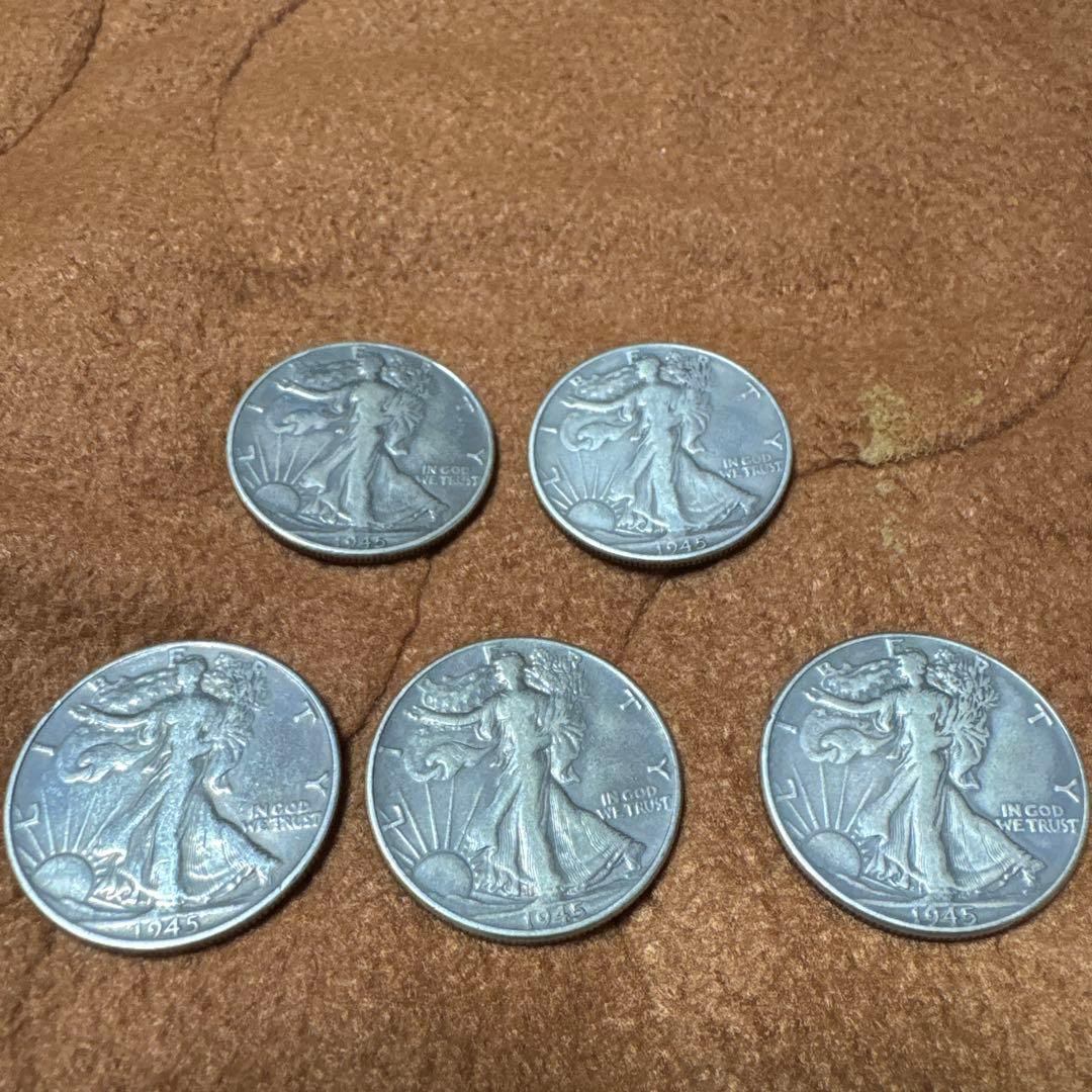 せ*た様 1945年 ウォーキングリバティハーフダラー 5枚セット