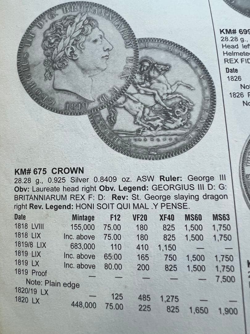 外国銀貨 スラブケース入り NGC 英国 クラウン銀貨 1820年 - メルカリ