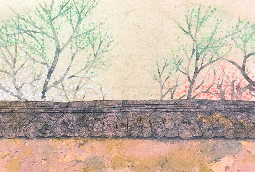 瀧下尚久「明日香（共シール）」額装○日本画作品 落款 押印 ○ 瀧下