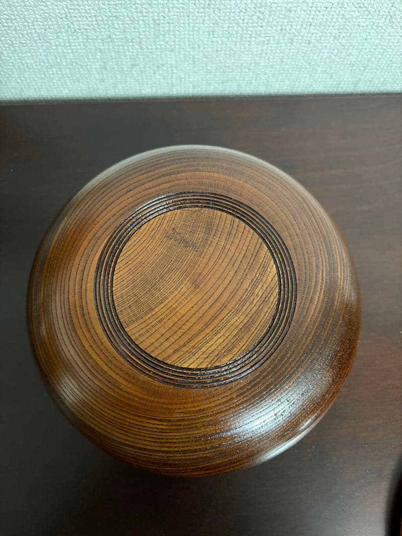 木製 漆器　拭き漆　蓋付き菓子器 日本製　作家物