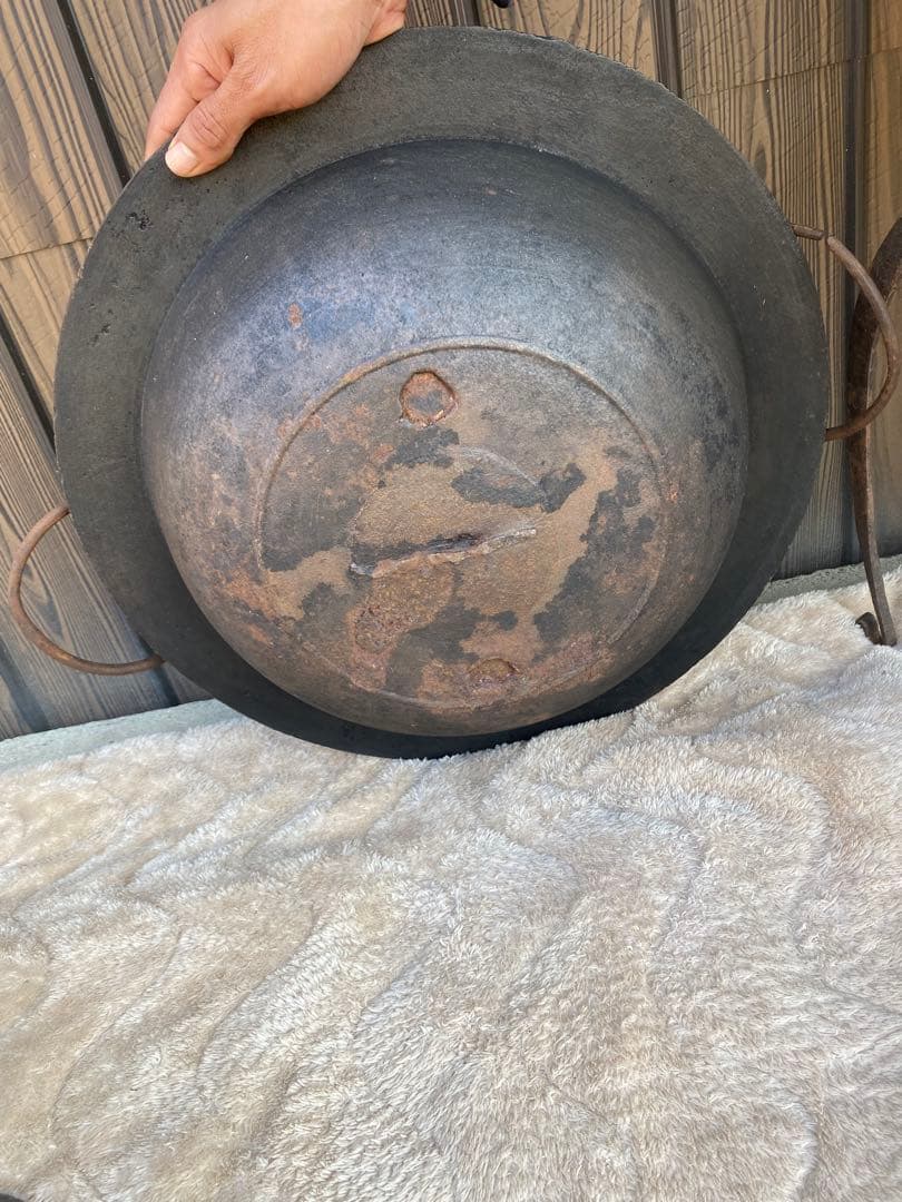 特大 茶釜 囲炉裏 鉄瓶 大型 南部鉄器 骨董