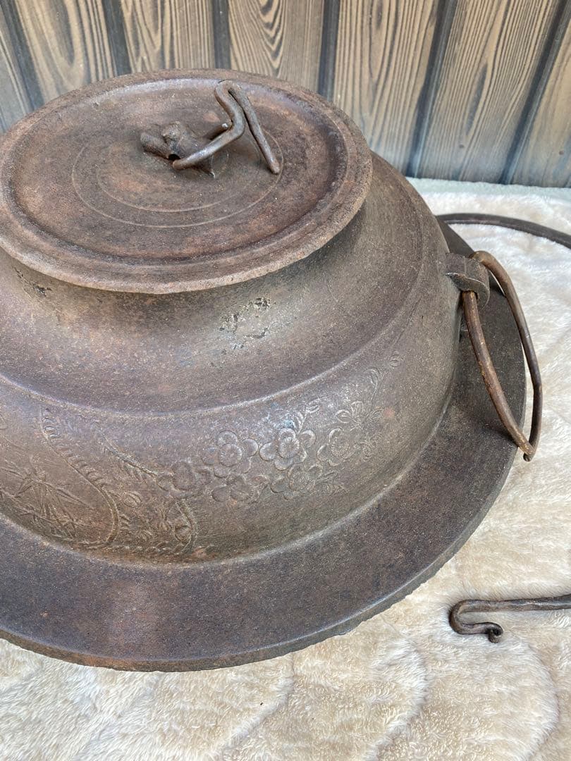 特大 茶釜 囲炉裏 鉄瓶 大型 南部鉄器 骨董の通販はau PAY マーケット