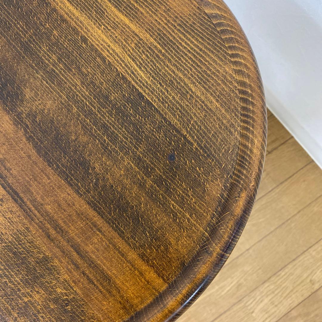 美品 キツツキ 飛騨産業 サイドテーブル カフェテーブル 丸テーブル