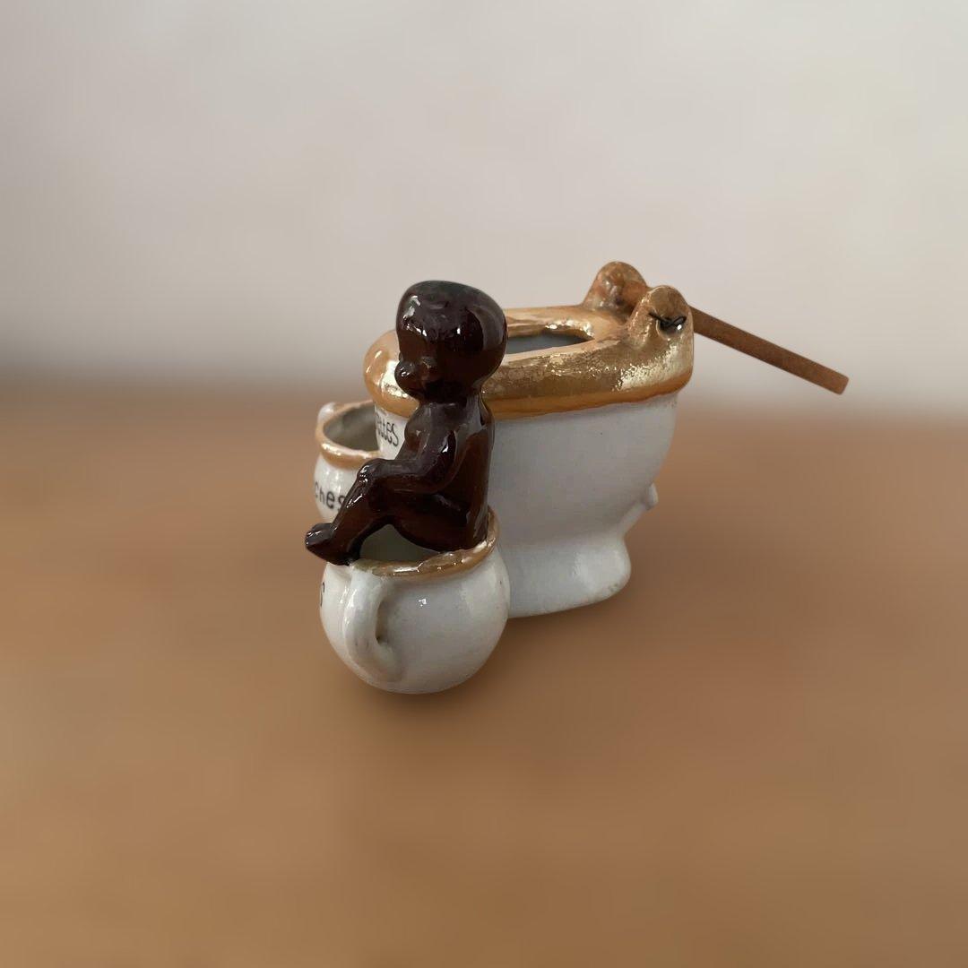 50s ビンテージ黒人ドール置物Japan madeアッシュトレイ灰皿 - メルカリ