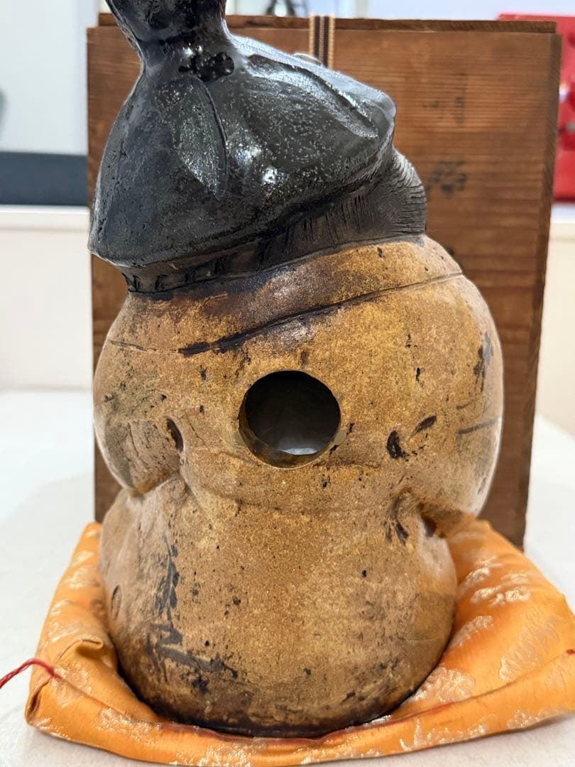 信楽焼 狸庵作 女将狸 置物 陶器 伝統工芸 木箱箱love&peace様専用