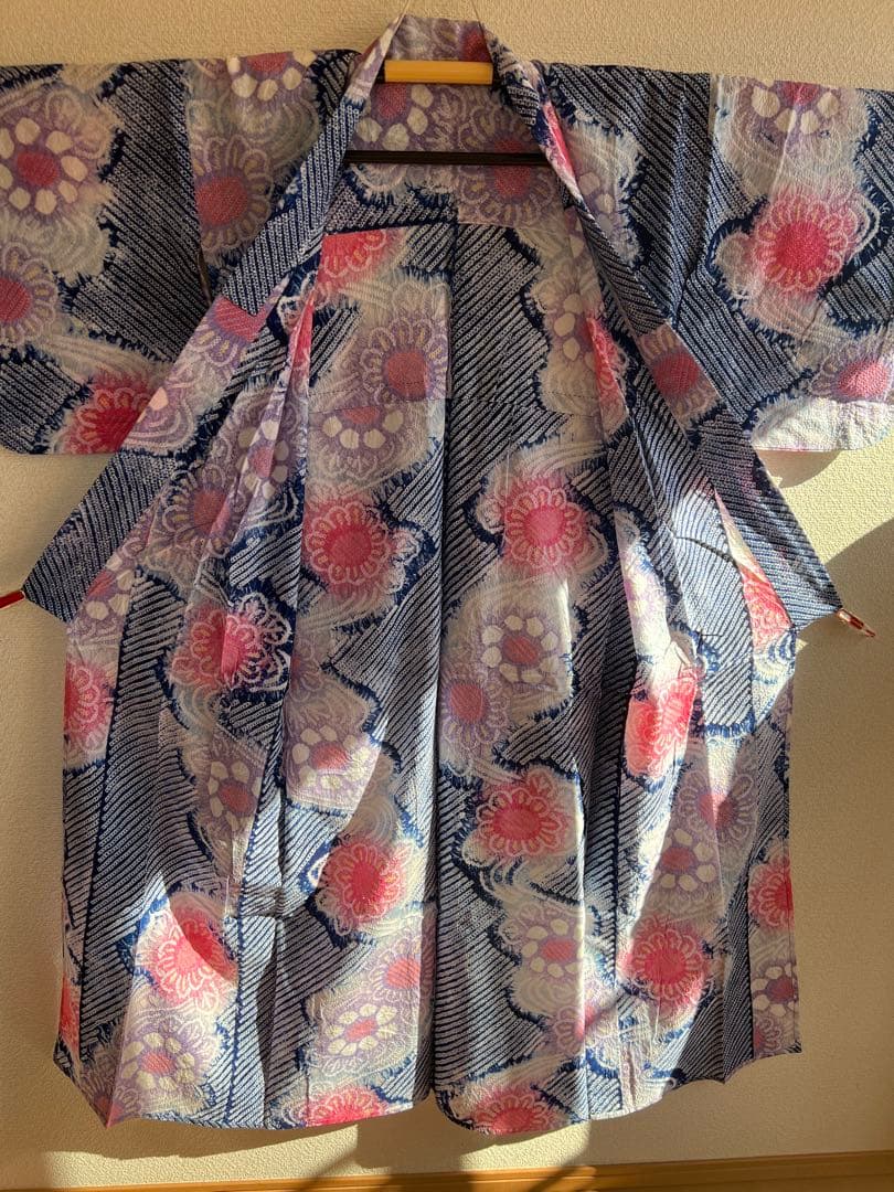 タイムセール　夏物　浴衣　有松鳴海絞り　伝統工芸品　綿　夏　祭り　ゆかた　美品