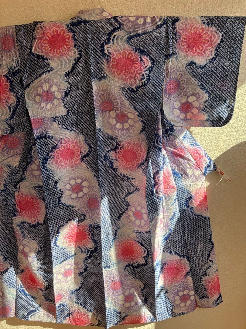 タイムセール　夏物　浴衣　有松鳴海絞り　伝統工芸品　綿　夏　祭り　ゆかた　美品