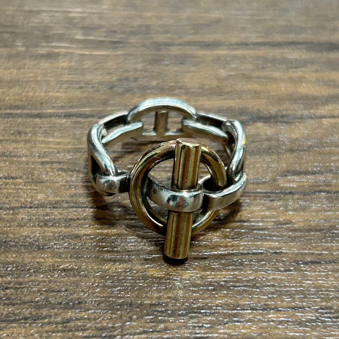 【HERMES】シェーヌダンクル コンビ リング Vintage　※即購入お断り