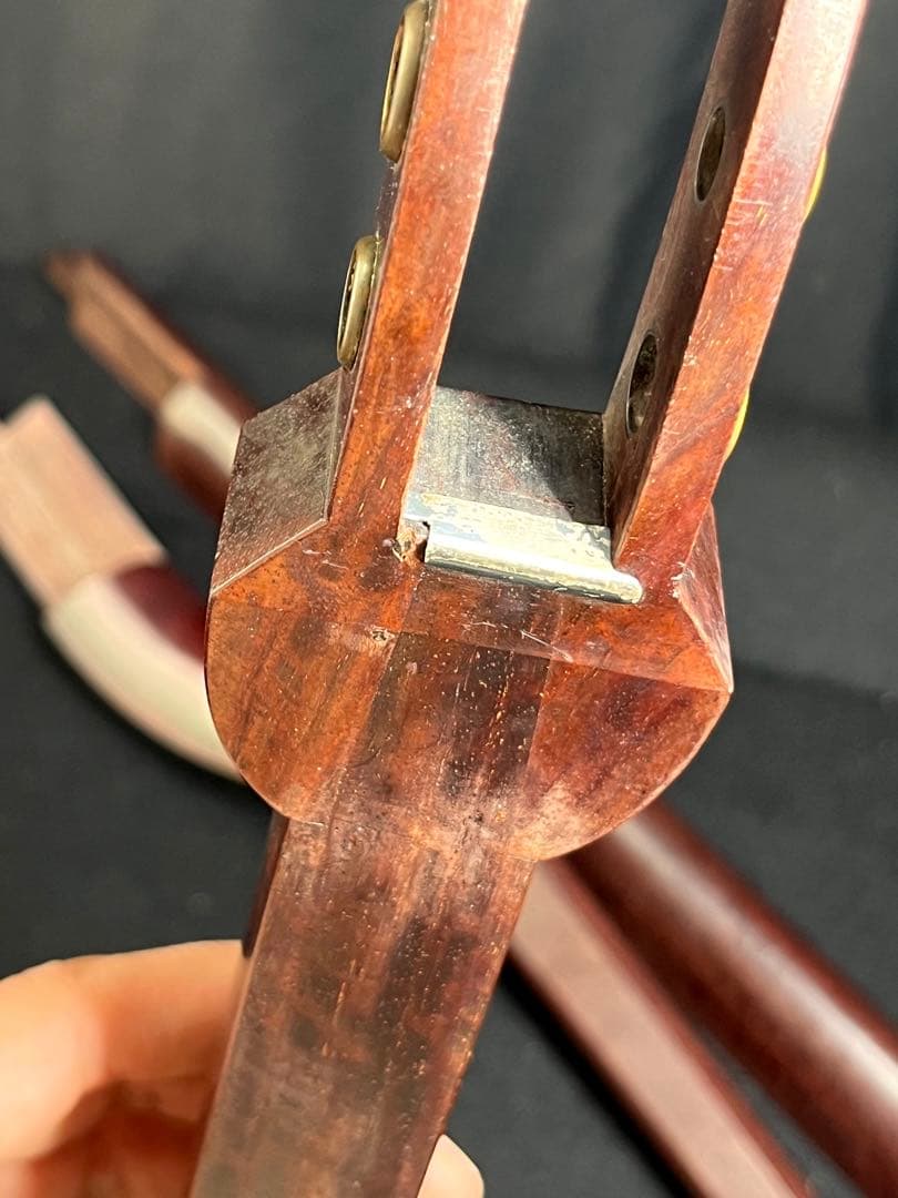 津軽三味線 三線・本紫檀・棹のみ 紅木紫檀製 純銀 天然素材 弦楽器