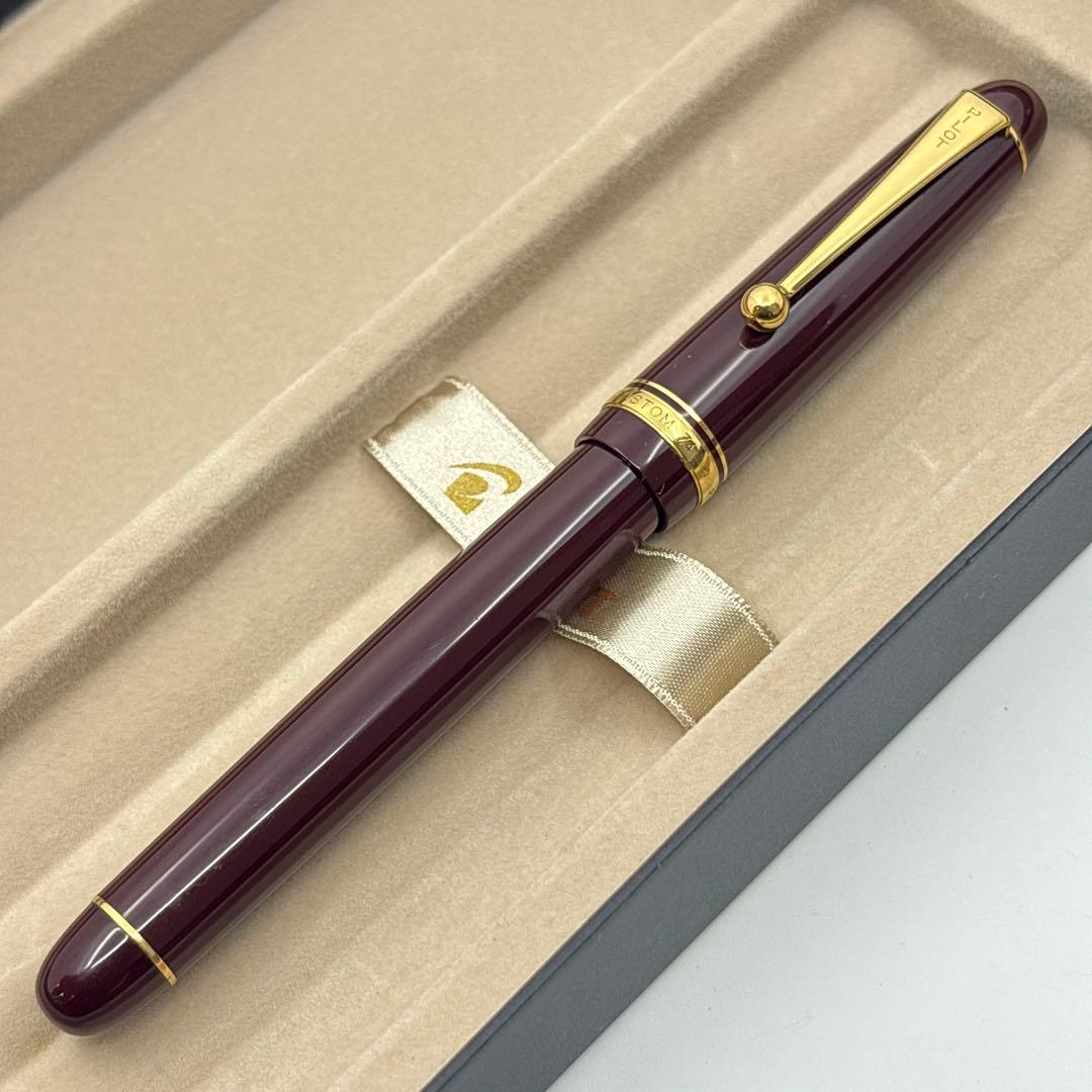 PILOT カスタム74 万年筆 14K 585 赤 ボルドー 筆記可 インク付