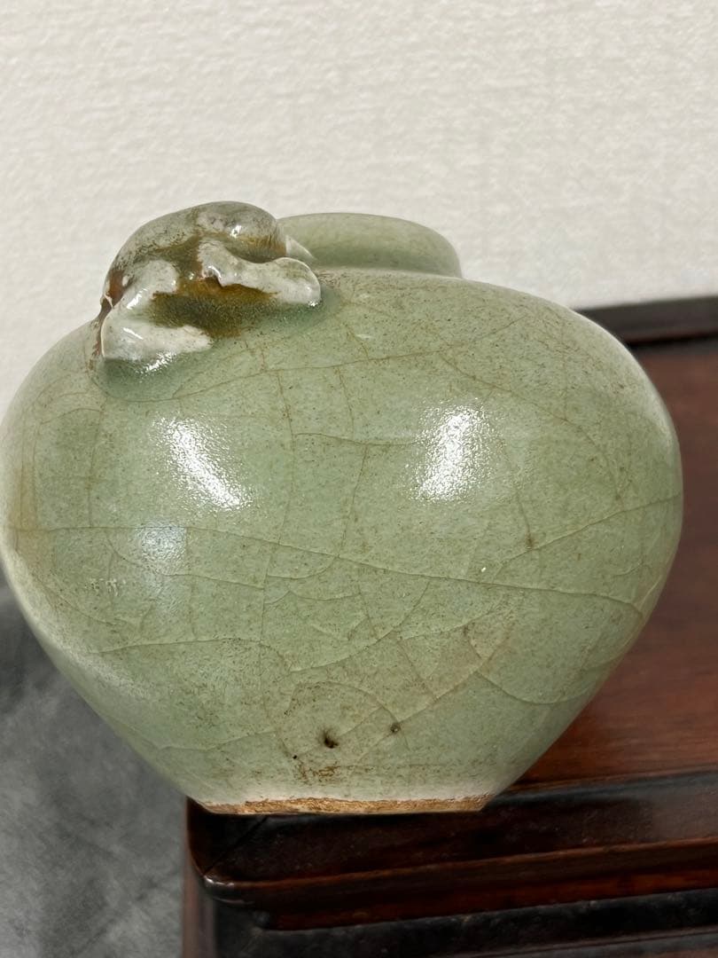 中国明時代 龍泉窯青磁水盂 文房具 胴直径約9.5㎝ BL2-4 - メルカリ