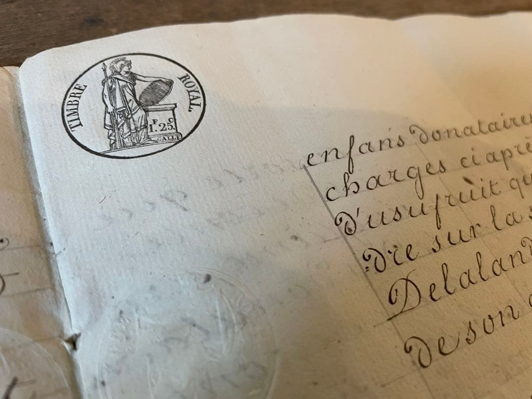 フランスアンティーク 1800年代の古文書