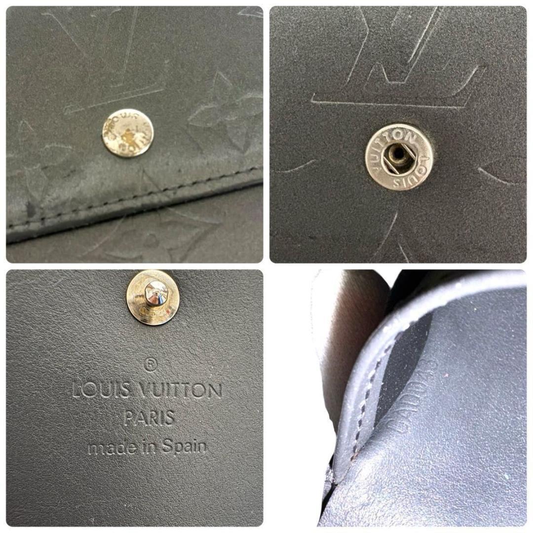 美品 LOUIS VUITTON モノグラムマット 折り財布 ノワール