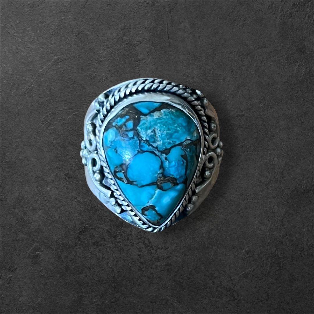ビンテージ リング ターコイズ シルバー 925 14号