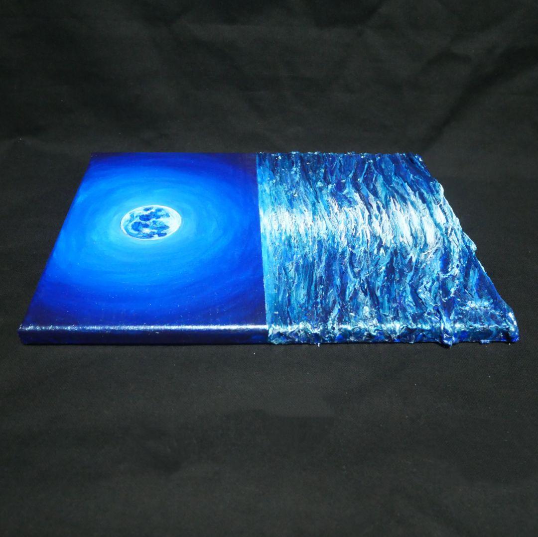 油絵 油彩 油彩画 絵 絵画 【青い月 】F4号