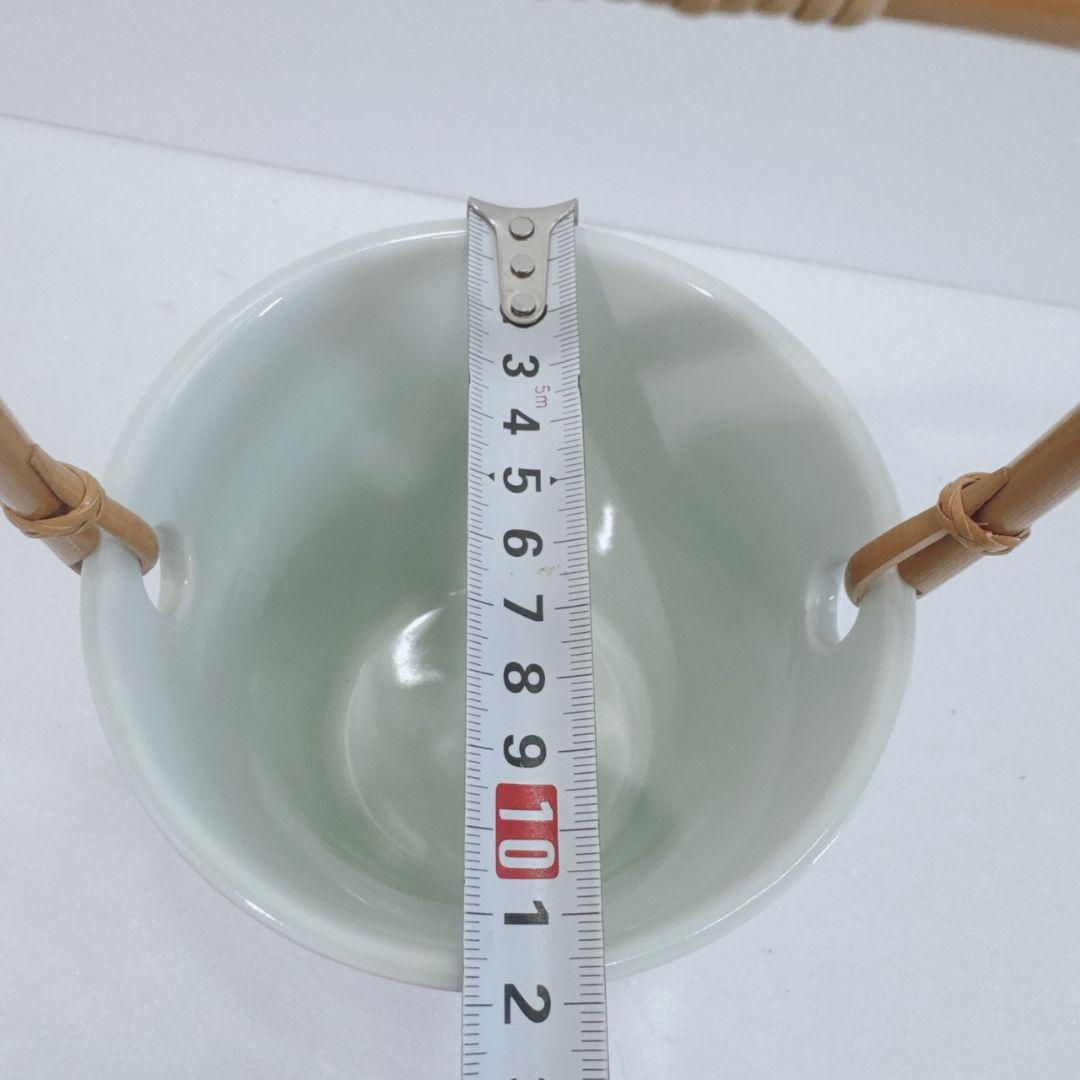 有田焼 しん窯 青花 長崎紋 ボトル バケツ型 容器 帆船 異国情緒