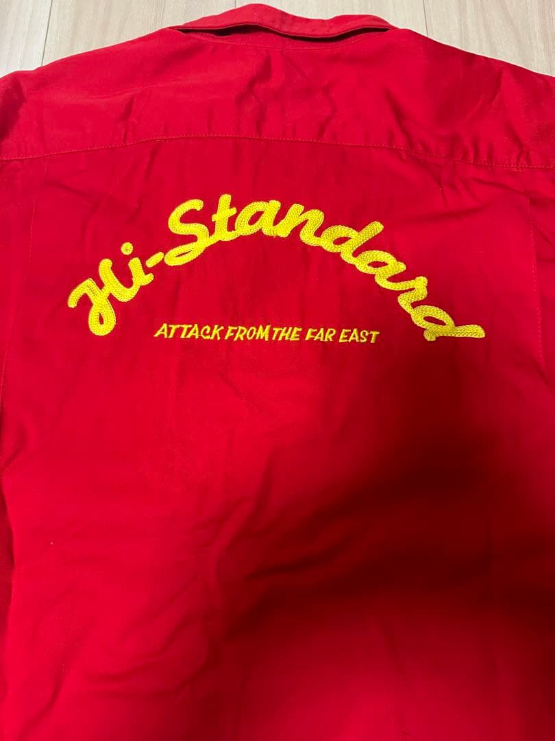 Hi-Standard 半袖ワークシャツ 赤